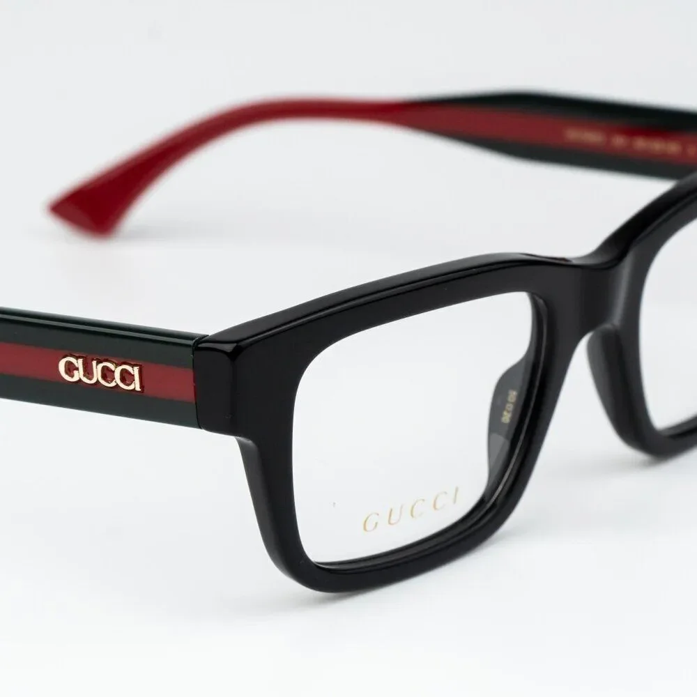 Gucci Women Eyeglasses Black Green Square GG1865O 001 NEW AUTHENTIC